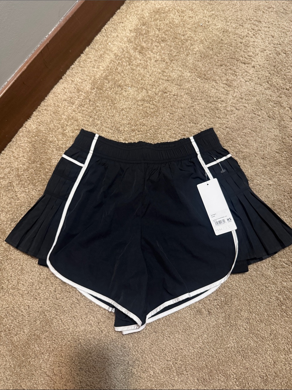 Yogalicious Black Skort Shorts with White Piping